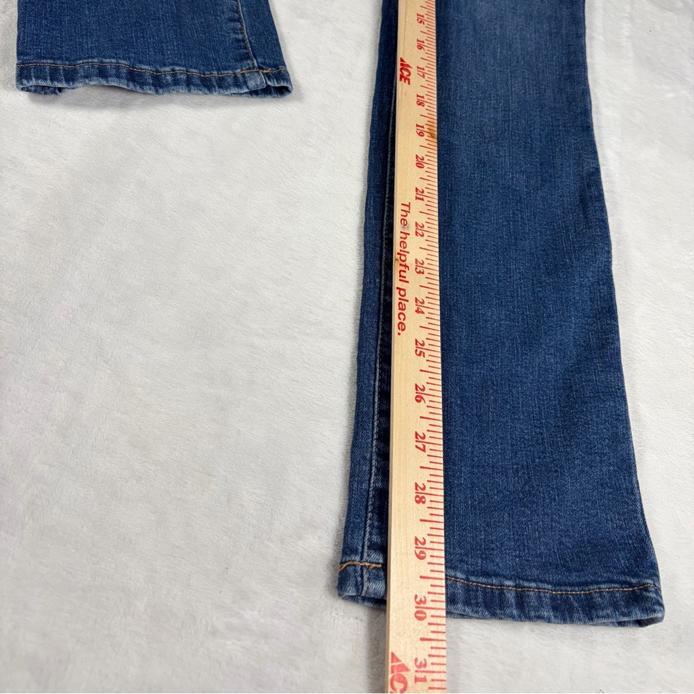 TOMMY HILFIGER y2k Logo Raleigh Straight Leg Mid Rise Blue Denim Jeans Pants 4 - Picture 7 of 9
